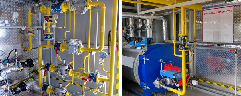 Its own gas supply module of BMBR (on left). Boiler No. 1
